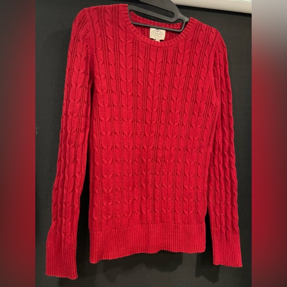 Women’s Red Ribbed Knit Sweater Size Small - Picture 1 of 4